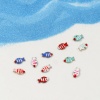 Bild von Eco-friendly 304 Stainless Steel Enamelled Sequins Charms Multicolor Fish Animal Double-sided Enamel 10mm x 6mm