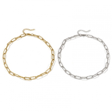 Bunt Büroklammerkette Halskette, 304 Edelstahl 40cm, Für Frauen, Minimalistisch Exquisit Geschenk, Umweltfreundlich