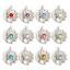 Immagine di 1 Pz Ecologico 304 Acciaio Inossidabile Pietre Nascita Ciondoli Tono Argento Sole e Luna Faccia 19mm x 16mm