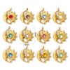 Picture of Eco-friendly PVD Vacuum Plating 304 Stainless Steel Birthstone Charms 18K Gold Plated Sun And Moon Face 19mm x 16mm