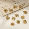 Picture of Eco-friendly PVD Vacuum Plating 304 Stainless Steel Birthstone Charms 18K Gold Plated Sun And Moon Face 19mm x 16mm