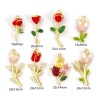 Picture of Brass & Cubic Zirconia Charms 18K Gold Plated Enamel Flower
