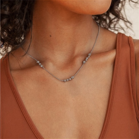 Image de 1 Pièce Colliers Multicolore en 304 Acier Inoxydable Pour Femmes, Chaîne Maille Serpent 40cm + 5cm, Exquis Minimaliste Cadeau, Respectueux de la Nature