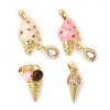 Picture of Eco-friendly Brass & Cubic Zirconia Charms 18K Real Gold Plated Ice Cream
