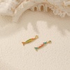 Picture of 2 PCs Eco-friendly Brass Ocean Jewelry Charm Pendant 18K Real Gold Plated Multicolor Enamel Fish Animal 27mm x 6.5mm