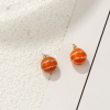 Picture of 2 PCs Eco-friendly Brass Sport Charms Real Gold Plated Orange Enamel Basketball 3D 16mm x 11mm