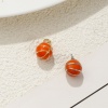 Picture of 2 PCs Eco-friendly Brass Sport Charms Real Gold Plated Orange Enamel Basketball 3D 16mm x 11mm