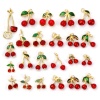 Picture of 1 Piece Eco-friendly Brass Charms 18K Real Gold Plated Cherry Fruit