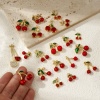 Picture of 1 Piece Eco-friendly Brass Charms 18K Real Gold Plated Cherry Fruit