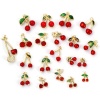 Picture of 1 Piece Eco-friendly Brass Charms 18K Real Gold Plated Cherry Fruit