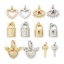 Picture of Eco-friendly Brass & Cubic Zirconia Charms Real Gold Plated Micro Pave