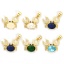 Picture of Eco-friendly Brass & Glass Ocean Jewelry Charm Pendant 18K Real Gold Plated Crab Animal Micro Pave Clear Cubic Zirconia 20mm x 19mm