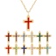 Picture of 18K Real Gold Plated Link Cable Chain Cross Pendant Charm Necklace, 304 Stainless Steel 45cm(17.7") + 5cm(2"), For Women, Birthstone Religious Eco-friendly PVD Vacuum Plating