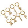 Picture of Eco-friendly PVD Vacuum Plating Ocean Jewelry 18K Real Gold Plated 304 Stainless Steel & Cubic Zirconia Hoop Earrings For Women Gift Post/ Wire Size: 1mm(18 gauge)