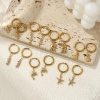 Picture of Eco-friendly PVD Vacuum Plating Ocean Jewelry 18K Real Gold Plated 304 Stainless Steel & Cubic Zirconia Hoop Earrings For Women Gift Post/ Wire Size: 1mm(18 gauge)