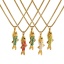 Bild von 18K Echtgold plattiert Venezianerkette Fisch Anhänger Halskette, 304 Edelstahl 45cm + 5cm, Für Frauen, Emaille 3D, Stilvoll Ozean Schmuck Geschenk, Umweltfreundliche PVD-Vakuumbeschichtung, 1 Strang