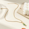 Изображение 18K Real Gold Plated Box Chain Fish Animal Pendant Charm Necklace, 304 Stainless Steel 45cm(17.7") + 5cm(2"), For Women, Enamel 3D, Stylish Ocean Jewelry Gift, Eco-friendly PVD Vacuum Plating