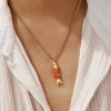 Изображение 18K Real Gold Plated Box Chain Fish Animal Pendant Charm Necklace, 304 Stainless Steel 45cm(17.7") + 5cm(2"), For Women, Enamel 3D, Stylish Ocean Jewelry Gift, Eco-friendly PVD Vacuum Plating