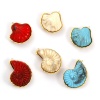 Picture of 1 Piece Eco-friendly PVD Vacuum Plating 304 Stainless Steel Pendants 18K Real Gold Plated With Resin Cabochons