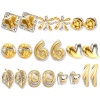 Picture of 1 Pair Eco-friendly PVD Vacuum Plating Dainty Exquisite 18K Real Gold Plated & Silver Tone 304 Stainless Steel Two Tone Ear Post Stud Earrings For Women Gift