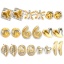Immagine di 1 Pair Eco-friendly PVD Vacuum Plating Dainty Exquisite 18K Real Gold Plated & Silver Tone 304 Stainless Steel Two Tone Ear Post Stud Earrings For Women Gift