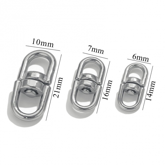 Изображение Eco-friendly 304 Stainless Steel Connectors Clasp For DIY Jewelry Making Multicolor Rotatable