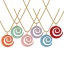 Immagine di 18K Vero Oro Placcato Catena a Casella Spirale Collana con Ciondolo, 304 Acciaio Inossidabile 45cm + 5cm, Per Donne, Smalto Madreperla, Elegante Squisito Regalo, Placcatura Sottovuoto PVD Ecologica, 1 Pz
