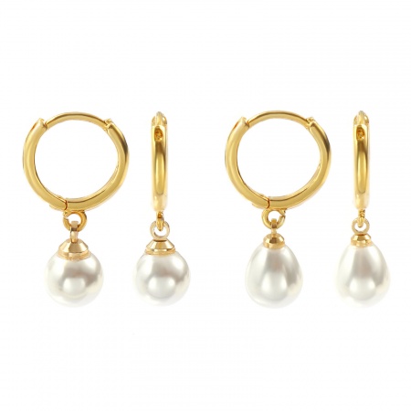 1 Par Respetuoso del Medio Ambiente Elegante Exquisito 18K Oro Real Chapado Blanco Latón Acrílico Imitación de Perla Pendientes Para Mujeres Regalo