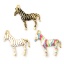 Immagine di 1 Pz Placcatura Sottovuoto PVD Ecologica 304 Acciaio Inossidabile Ciondoli Pendenti 18K Vero Oro Placcato Smalto Cavallo Striscia 4.3cm x 4.2cm