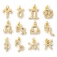 Immagine di 2 Pz Ecologico Ottone Ciondoli 18K Vero Oro Placcato Costellazione Micro Spianare Trasparente Cubic Zirconiae