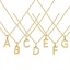 Picture of 18K Real Gold Plated Link Cable Chain Pendant Charm Necklace, Brass 45cm(17.7") + 5cm(2"), For Women, Message " A-Z " Minimalist Capital Alphabet Initial Letter Name Gift, Eco-friendly