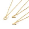 Bild von 18K Echtgold plattiert Kreuz Gliederketten Anhänger Halskette, Messing 45cm + 5cm, Für Frauen, Message " A-Z " Minimalistisch Großbuchstaben Geschenk, Umweltfreundlich