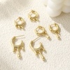 Bild von Umweltfreundlich Minimalistisch Exquisit 18K Echtgold plattiert Messing Tropfen Hoop Ohrringe Für Frauen Geschenk