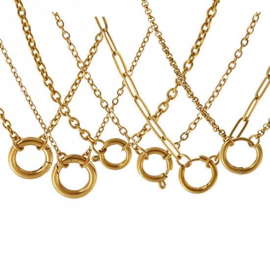 Immagine di 1 Pz 18K Vero Oro Placcato Collana, 304 Acciaio Inossidabile Per Donne, Minimalista Squisito Regalo, Placcatura Sottovuoto PVD Ecologica