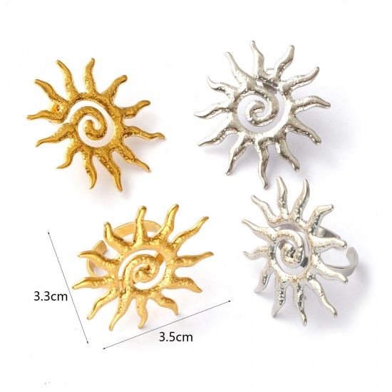 Image de 1 Paire Boucles d'Oreilles & Bagues Puces Galaxie en 304 Acier Inoxydable Respectueux de la Nature Soleil Spiral Multicolore