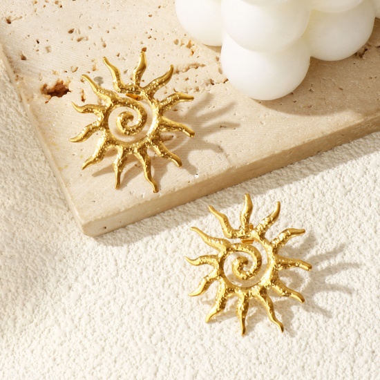 Image de 1 Paire Boucles d'Oreilles & Bagues Puces Galaxie en 304 Acier Inoxydable Respectueux de la Nature Soleil Spiral Multicolore
