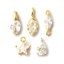 Immagine di 2 Pz Ottone Ciondoli Placcato Oro 18K Geometrica Trasparente Cubic Zirconiae