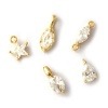 Picture of Brass Charms 18K Gold Plated Geometric Clear Cubic Zirconia