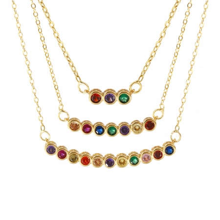 Collier à Breloques Rond Plaqué Or Véritable 18K en Laiton Pour Femmes, Chaîne Maille Forçat à Zircone Cubique Multicolore Pierres de Naissance Minimaliste Cadeau, Respectueux de la Nature, 1 Pièce Collier à Breloques Rond Plaqué Or Véritable 18K en Laiton Pour Femmes, Chaîne Maille Forçat à Zircone Cubique Multicolore Pierres de Naissance Minimaliste Cadeau, Respectueux de la Nature, 1 Pièce