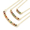 Image de Collier à Breloques Rond Plaqué Or Véritable 18K en Laiton Pour Femmes, Chaîne Maille Forçat à Zircone Cubique Multicolore Pierres de Naissance Minimaliste Cadeau, Respectueux de la Nature, 1 Pièce