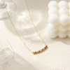 Image de Collier à Breloques Rond Plaqué Or Véritable 18K en Laiton Pour Femmes, Chaîne Maille Forçat à Zircone Cubique Multicolore Pierres de Naissance Minimaliste Cadeau, Respectueux de la Nature, 1 Pièce