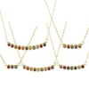 Image de Collier à Breloques Rond Plaqué Or Véritable 18K en Laiton Pour Femmes, Chaîne Maille Forçat à Zircone Cubique Multicolore Pierres de Naissance Minimaliste Cadeau, Respectueux de la Nature, 1 Pièce