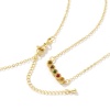 Image de Collier à Breloques Rond Plaqué Or Véritable 18K en Laiton Pour Femmes, Chaîne Maille Forçat à Zircone Cubique Multicolore Pierres de Naissance Minimaliste Cadeau, Respectueux de la Nature, 1 Pièce