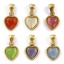 Image de 2 Pcs Pendentif Breloque en 304 Acier Inoxydable Revêtement sous Vide PVD Respectueux de l'Environnement La Saint Valentin Plaqué Or Véritable 18K Cœur Œil de Chat Imitation 19mm x 10.5mm