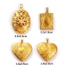 Imagen de 1 Unidad Enchapado al Vacío Ecológico 304 Acero Inoxidable Colgantes Marco de Fotos Locket Chapado en Oro de 18K Puede Abrir