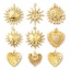 Immagine di 1 Pz Ecologico Ottone Ciondoli Pendenti 18K Vero Oro Placcato Ex Voto Cuore