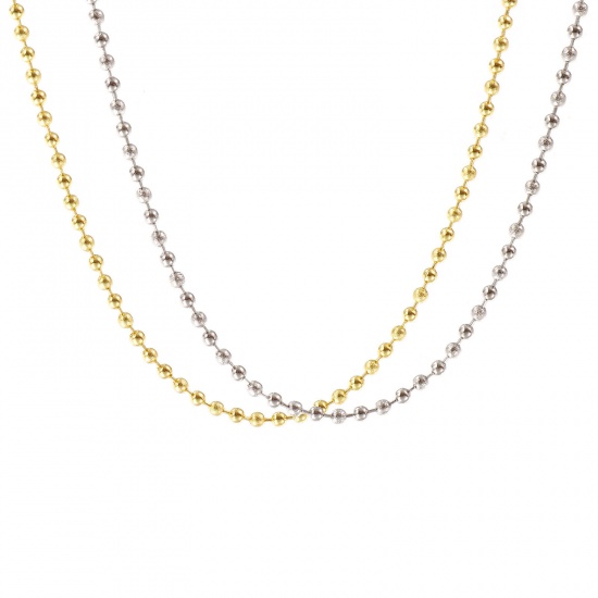 Immagine di 1 Pz Vero Oro Placcato Catena a Pallini Collana, Ottone 40cm + 5cm, Per Donne, Polvere di Stelle, Minimalista Squisito Regalo, Ecologico