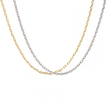Real Gold Plated Link Cable Chain Necklace, Brass 40cm(15.7") + 5cm(2"), For Women, Minimalist Exquisite Gift, Eco-friendly