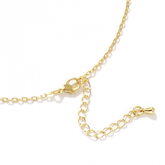 Immagine di 1 Pz Vero Oro Placcato Catena a Cavo Collana, Ottone 40cm + 5cm, Per Donne, Minimalista Squisito Regalo, Ecologico