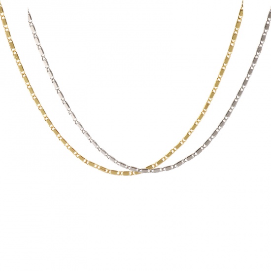 Immagine di 1 Pz Vero Oro Placcato DE Gaulle Catena Collana, Ottone 40cm + 5cm, Per Donne, Minimalista Squisito Regalo, Ecologico